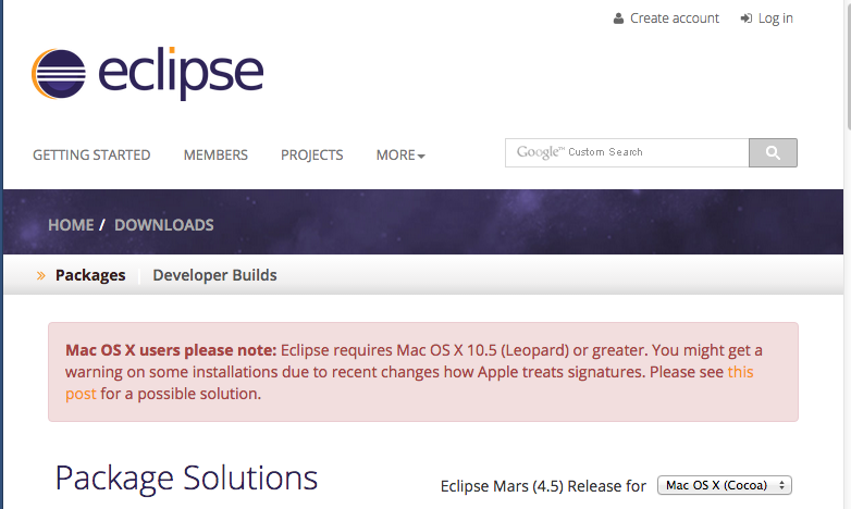 eclipse for mac osx